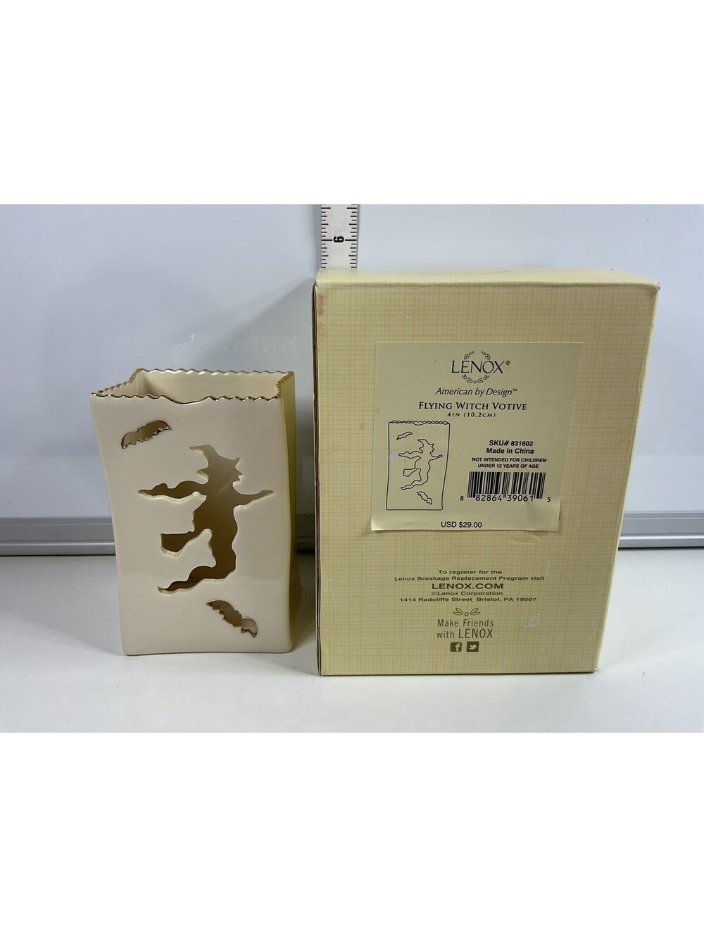 Lenox Flying Witch Votive Holder IOB